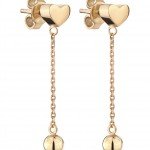 Heart Earrings with Beads on a Gold-Plated Chain - image-0